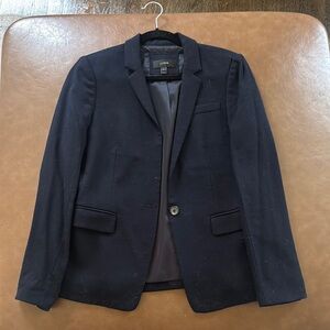 J. Crew Blue Single-Breasted Blazer with Notched Lapel